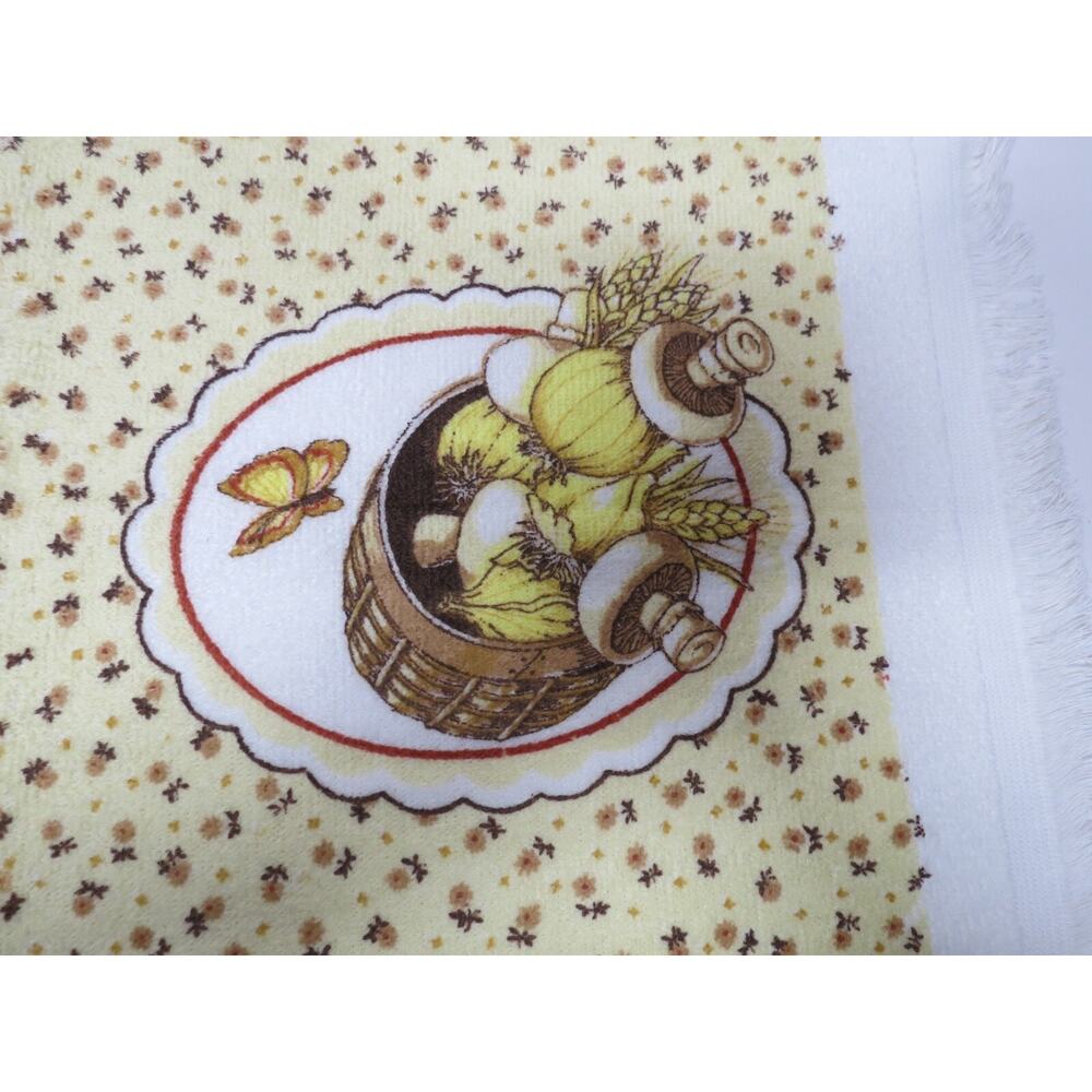 Lot of 3 Vintage Terry Kitchen Towels 1980s w/ Tags Mushroom, Chicken, Vegetable - Picture 3 of 16